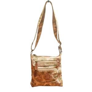 Small Floral Pink Rose Canvas Purse Crossbody Bag Spring Summer Travel